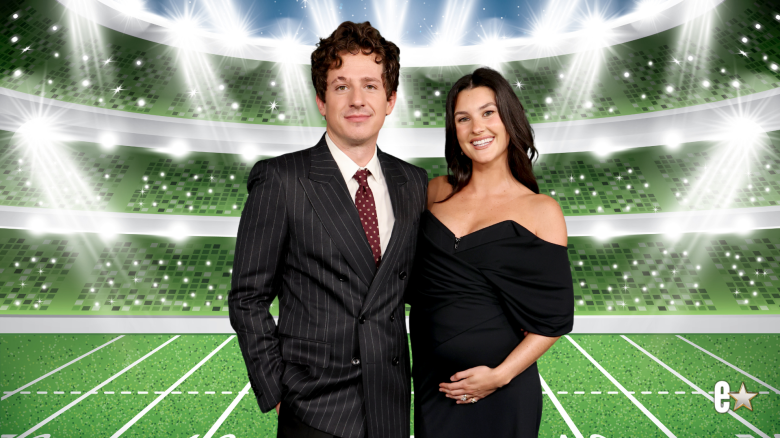 Charlie Puth and a pregnant Brooke Sansone holds her bump
