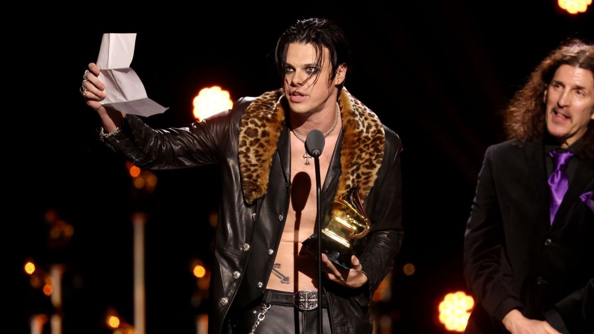 YUNGBLUD accepts the Best Rock Performance award for "Changes (Live From Villa Park) Back To The Beginning" onstage during attends the 68th GRAMMY Awards Premiere Ceremony at Peacock Theater on February 01, 2026 in Los Angeles, California