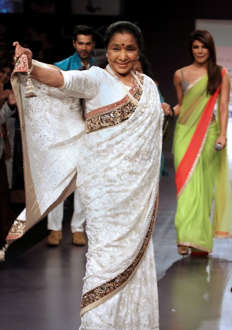 Indian Bollywood playback singer Asha Bhosle