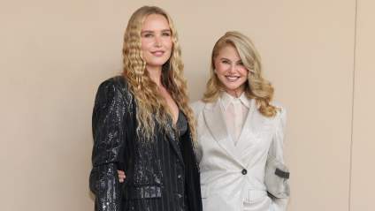 Christie Brinkley, Sailor Brinkley Cook Twin in Sequined Suits at NYC Premiere