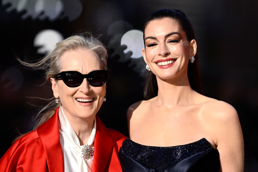 Anne Hathaway and Meryl Streep at "Devil Wears Prada 2" event