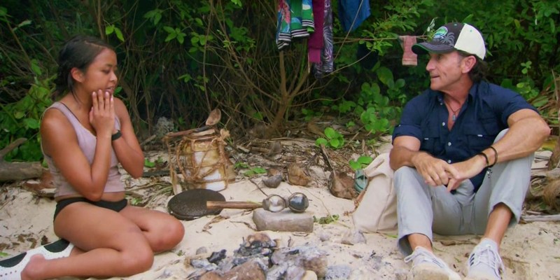 Erika Casupanan and Jeff Probst