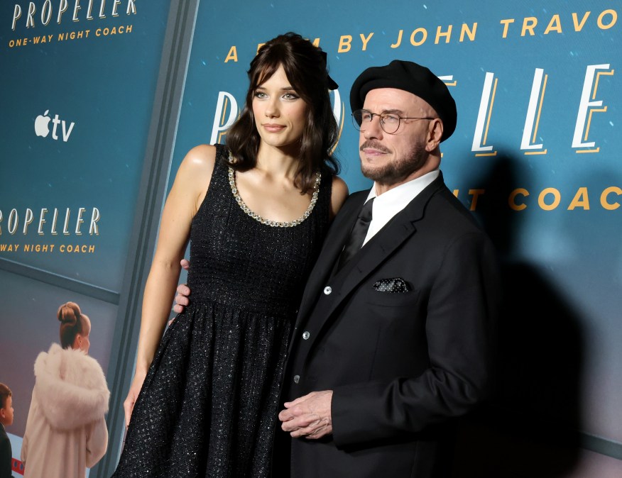 Ella Bleu Travolta and John Travolta attend "Propeller One-Way Night Coach" film event