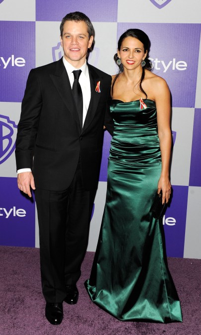 Matt Damon and Luciana Boz&aacute;n Barroso