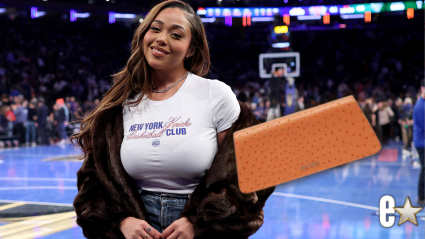 Proof That Jordyn Woods’ Self-Designed Orange Clutch Is the Lucky Charm Knicks Fans Needed This Playoffs