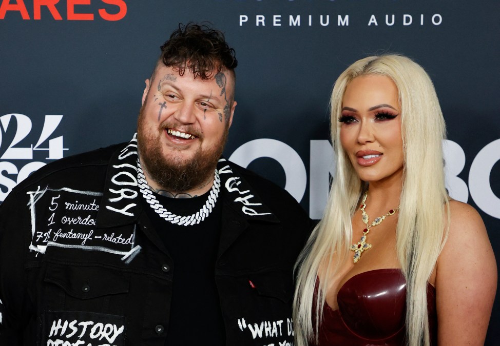 US rapper Jelly Roll and his wife Bunny XO