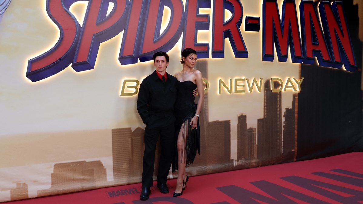 Zendaya and Tom Holland at a photocall for Spider-Man: Brand New Day&nbsp; in a hotel in Madrid on June 15, 2026.