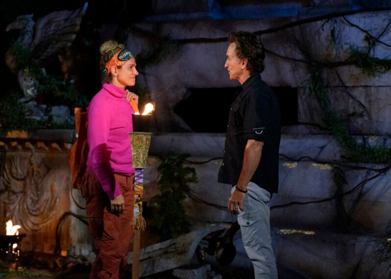 Jenna Lewis-Doughtery and Jeff Probst
