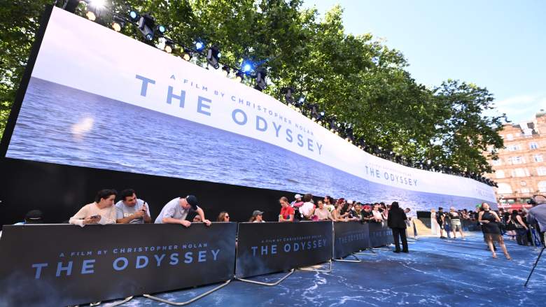 A general view ahead of 'The Odyssey' London Premiere at Odeon Luxe Leicester Square on July 06, 2026 in London, England.