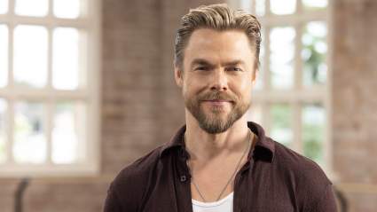 Derek Hough Playfully Confronts Andy Cohen on Live TV