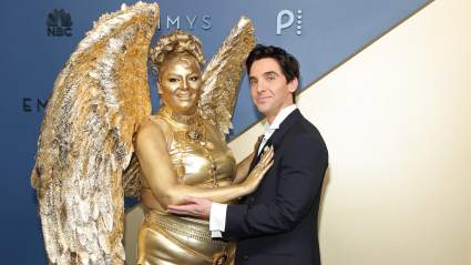 Meg Stalter Walks The Red Carpet Dressed Like a Real Life Emmy Award