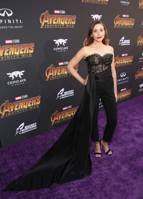 Elizabeth Olsen at the "Avengers: Infinity War" premiere.