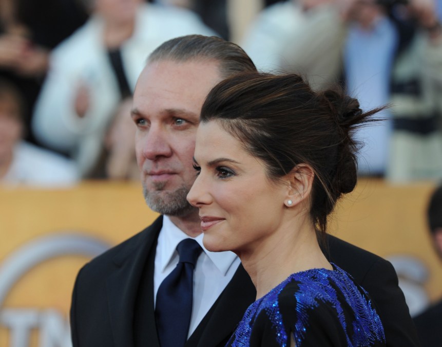 Jesse James (L) and actress Sandra Bullock