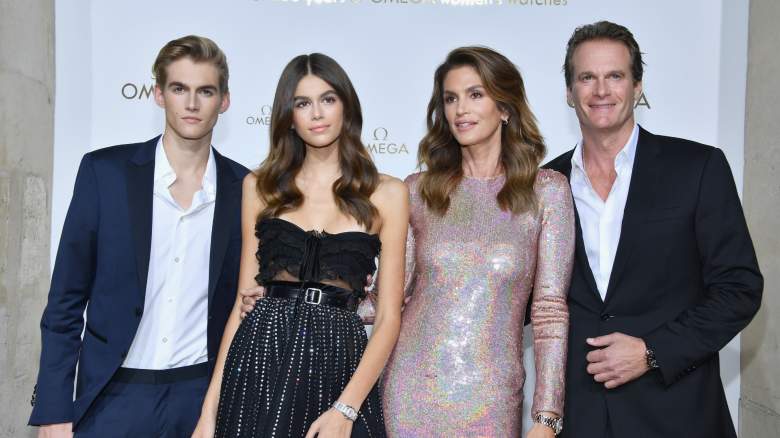 Presley Gerber,Kaia Gerber,Cindy Crawford and Rande Gerber attend an event