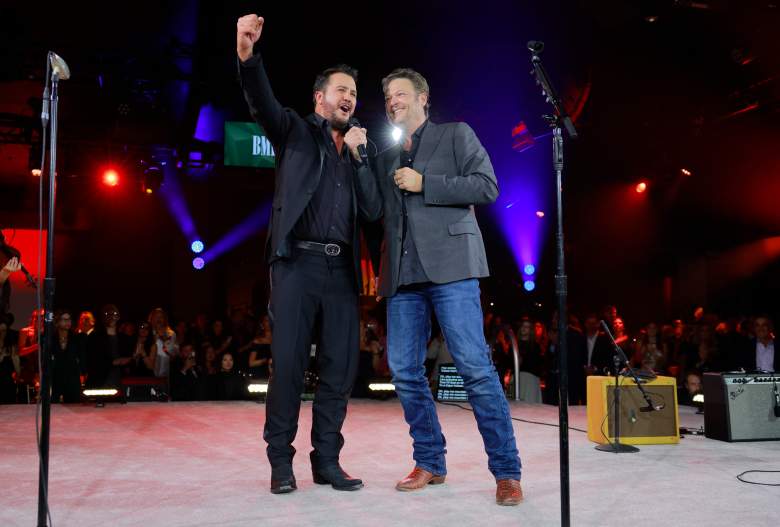 Luke Bryan and Blake Shelton perform onstage at the 2024 BMI Country Awards