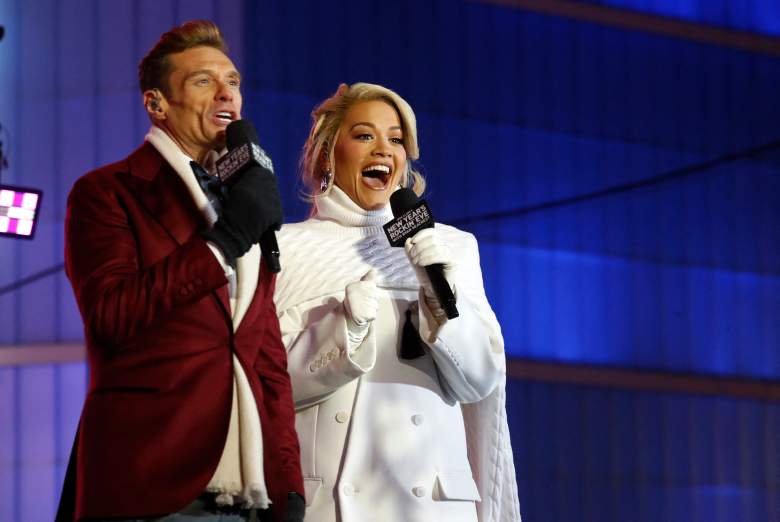 Ryan Seacrest and Rita Ora hosting 'Dick Clark's New Year's Rockin' Eve With Ryan Seacrest' on December 31, 2025